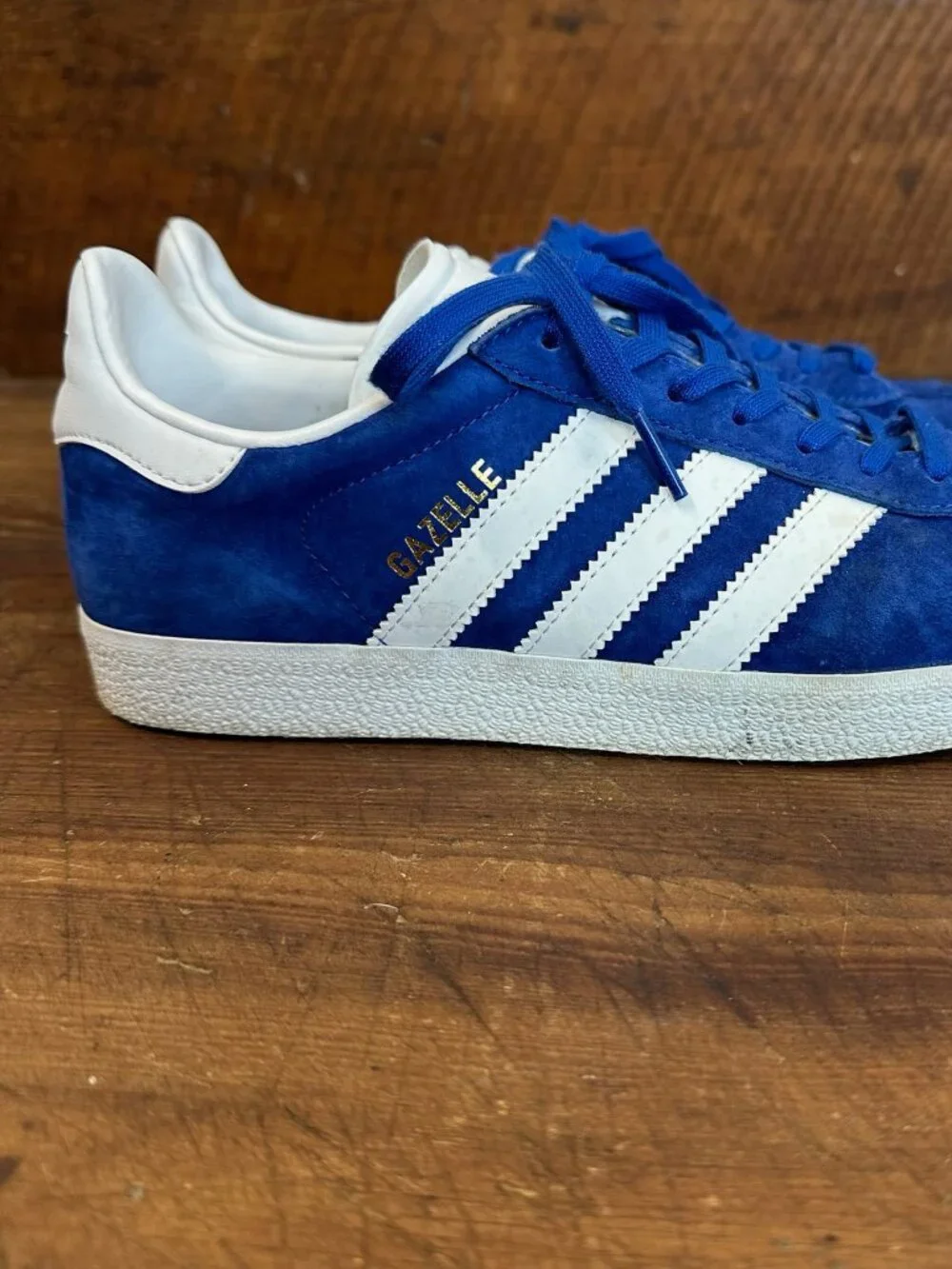 adidas Originals Gazelle Royal Blue White Gold S76227 Men's Size 7